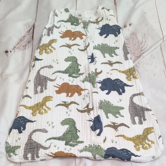 Little Unicorn Cotton Muslin Wearable Blanket Sleep Sack Dino Friends 6-12 Month - Picture 1 of 4